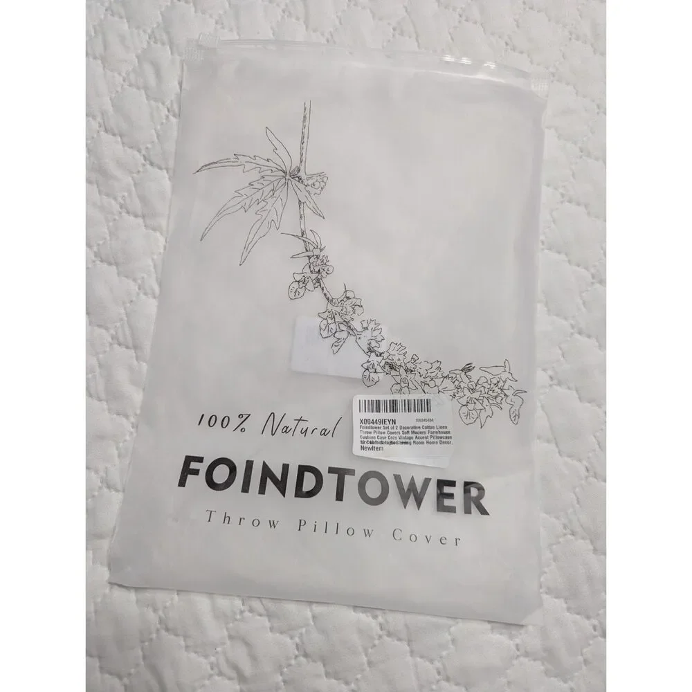 🪴 Foindtower Desert Green Linen Pillow Covers 18x18 Set of 2